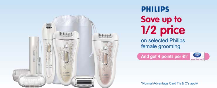 Save up to 1/2 price on Philips Female Grooming